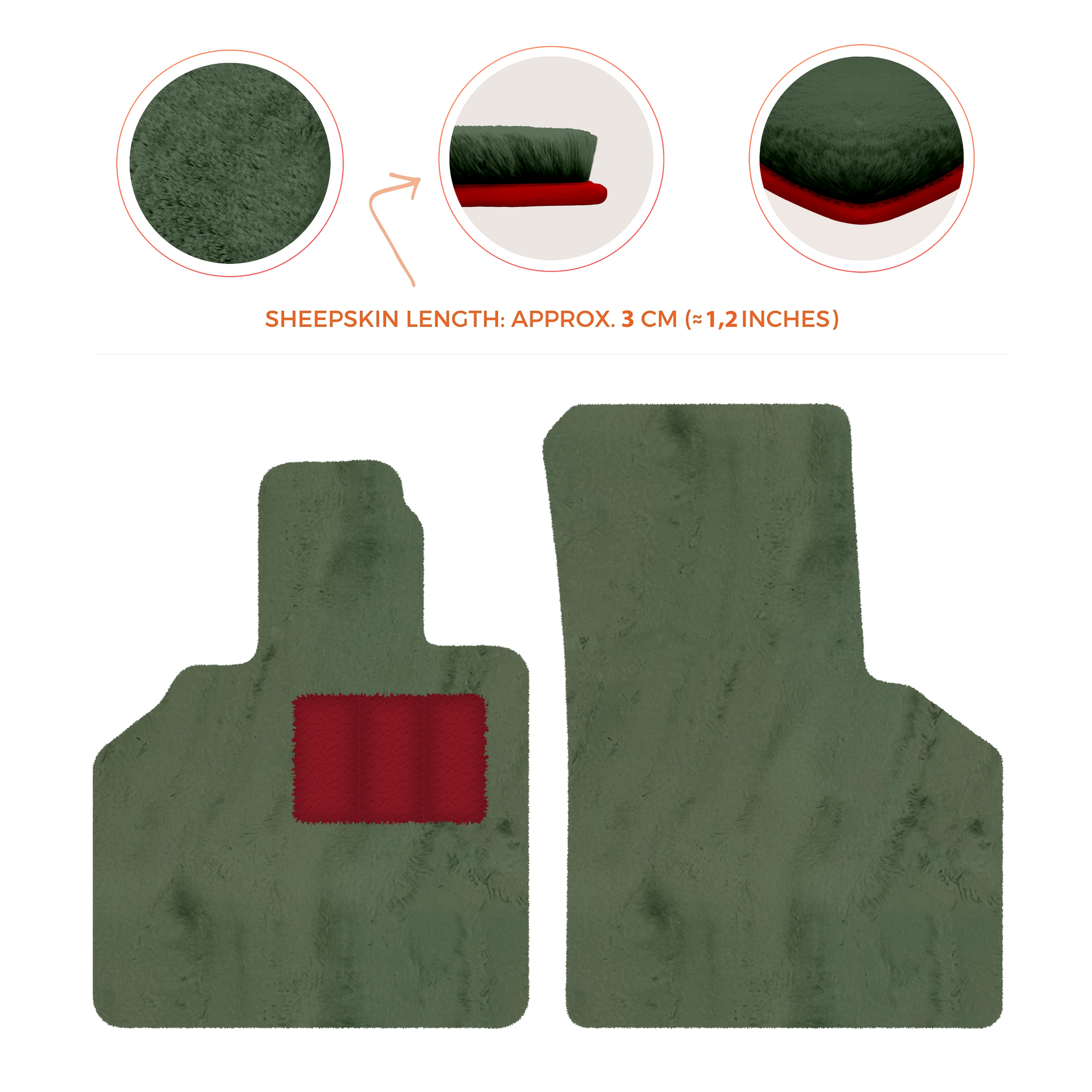 Premium Sheepskin Floor Mats for Lamborghini Aventador (2012-2022)