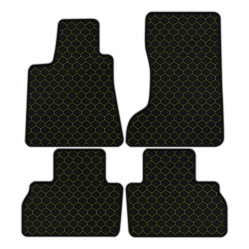 Customizable Leather Floor Mats with Hex Pattern for Maserati Levante (2017-2023)
