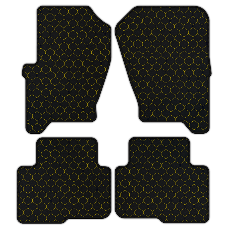 Customizable Leather Floor Mats with Hex Pattern for Land Rover Discovery (2004-2009)