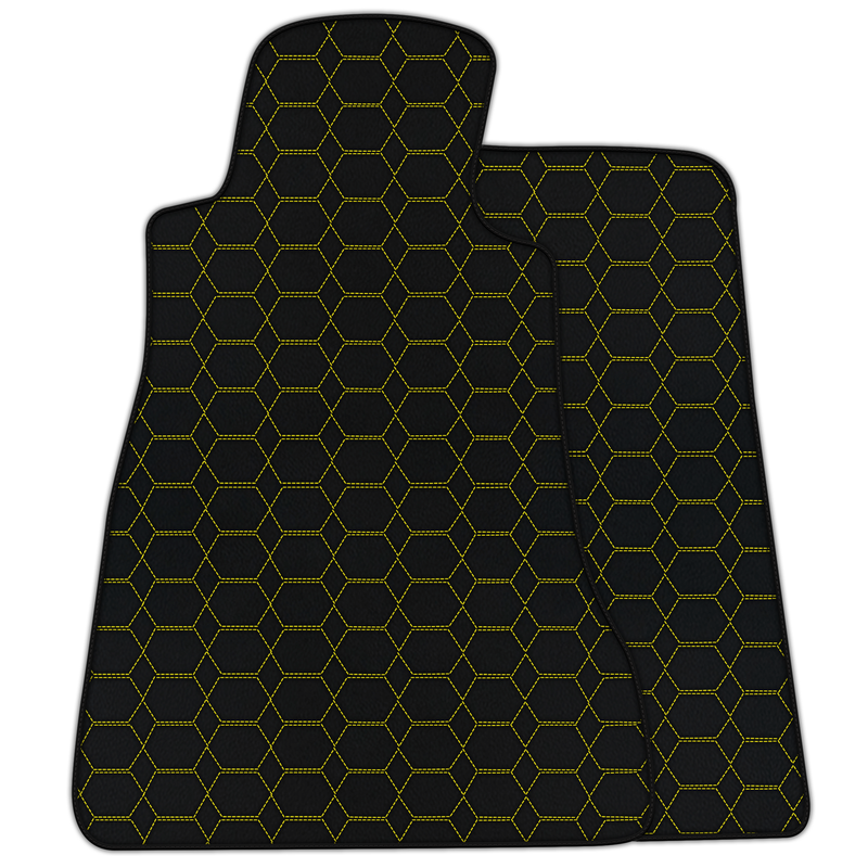 Tapis de voiture en cuir personnalisables avec motif hexagonal pour Chevrolet Corvette C6 (2005-2013)