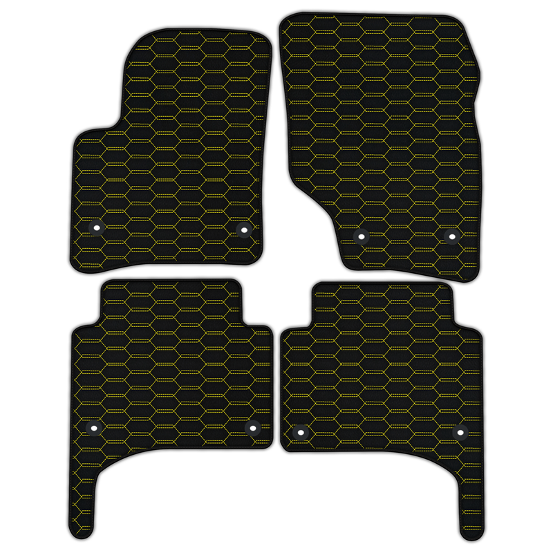 Customizable Leather Floor Mats with Interlaced Hex Pattern for Porsche Porsche Cayenne (2003-2010)