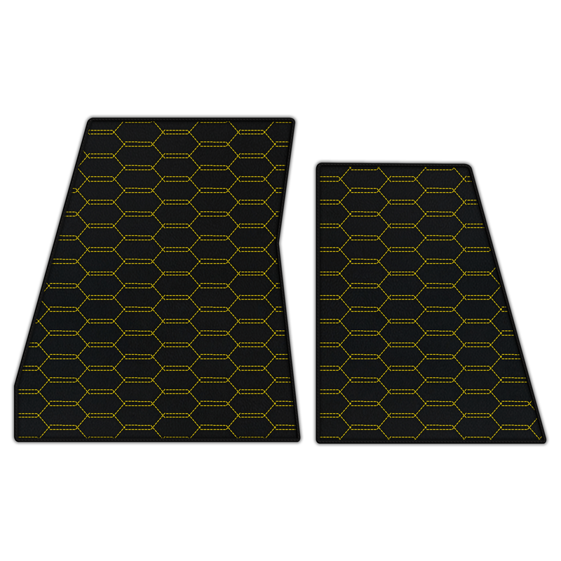 Customizable Leather Floor Mats with Interlaced Hex Pattern for Ferrari F80 (2025–2026)