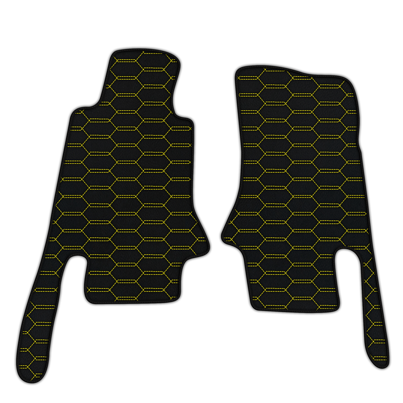 Customizable Leather Floor Mats with Interlaced Hex Pattern for Chevrolet Corvette C5 (1997-2004)