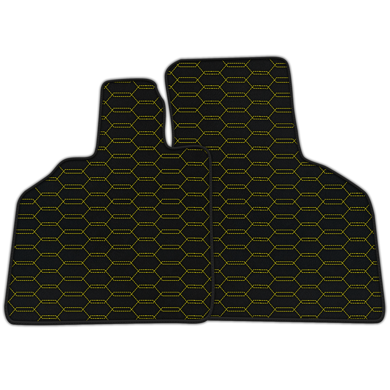 Tapis de voiture en cuir sur mesure avec motif hexagonal