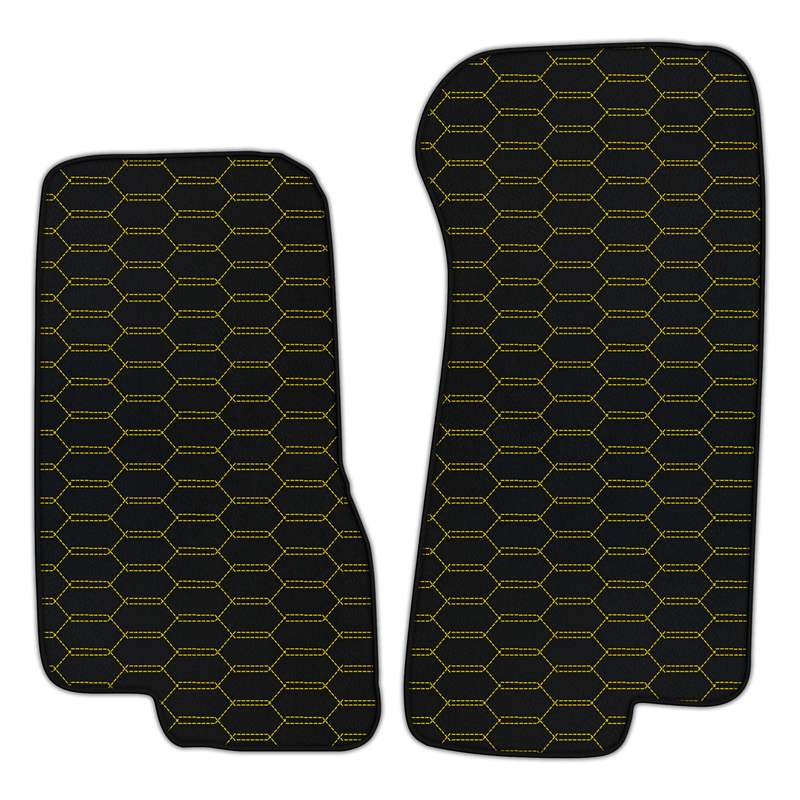 Customizable Leather Floor Mats with Interlaced Hex Pattern for Aston Martin DB7 (1994-2003) Coupe