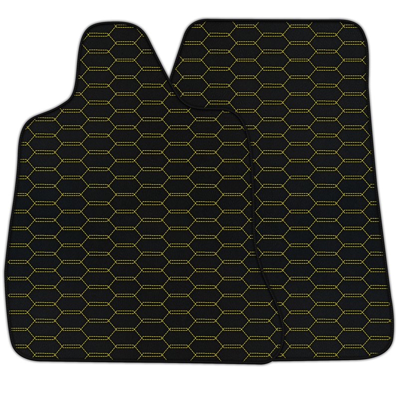 Tapis de voiture en cuir personnalisables avec motif hexagonal entrelacé pour Chevrolet Corvette C7 (2014-2019)