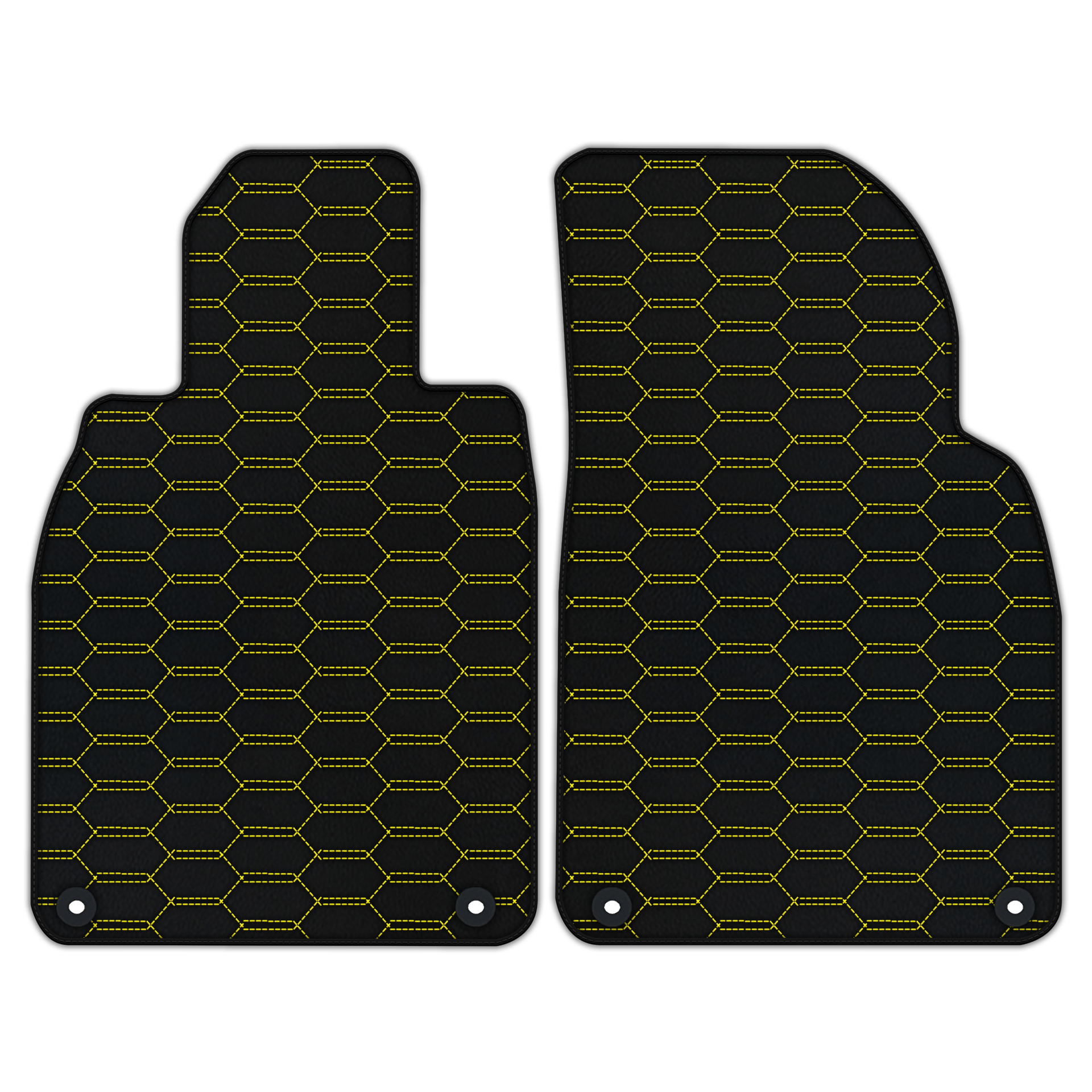 Customizable Leather Floor Mats with Interlaced Hex Pattern for Porsche Cayman 987 (2009-2012)