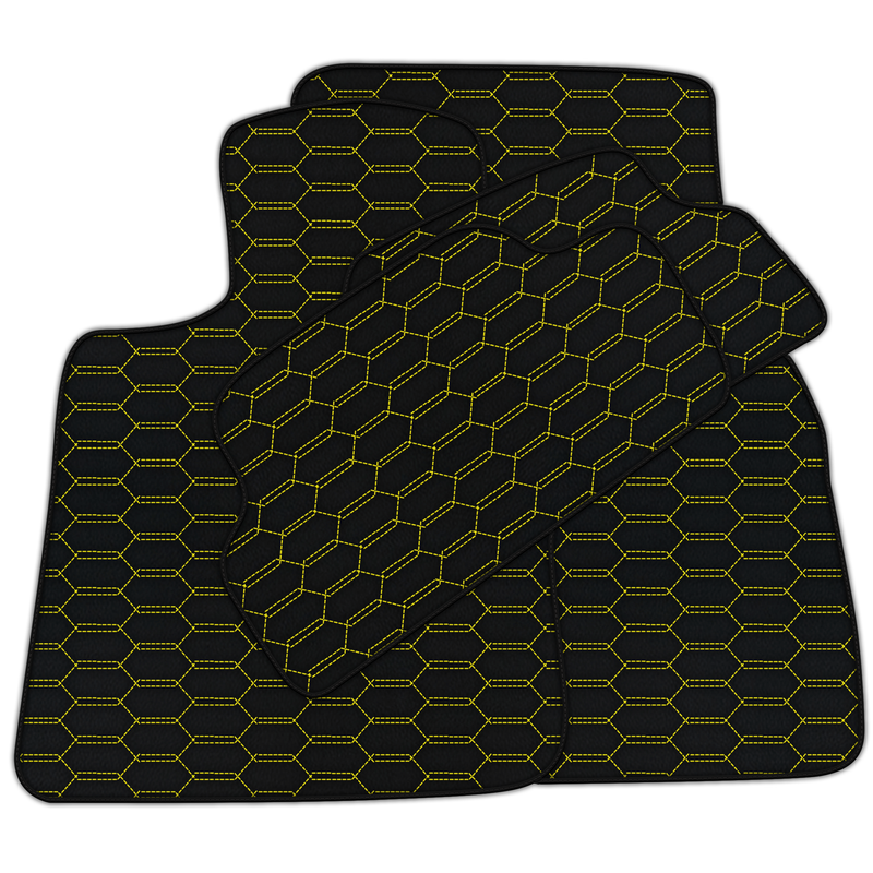 Customizable Leather Floor Mats with Interlaced Hex Pattern for Mini Clubman F54 (2019-2023)