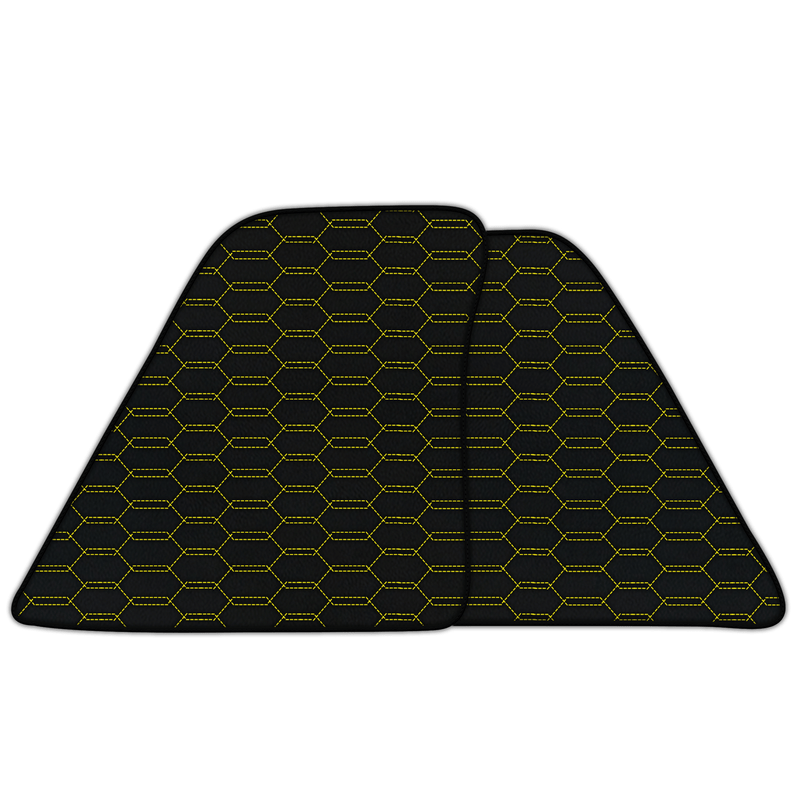 Customizable Leather Floor Mats with Interlaced Hex Pattern for Ferrari 296 GTB (2022-2025)