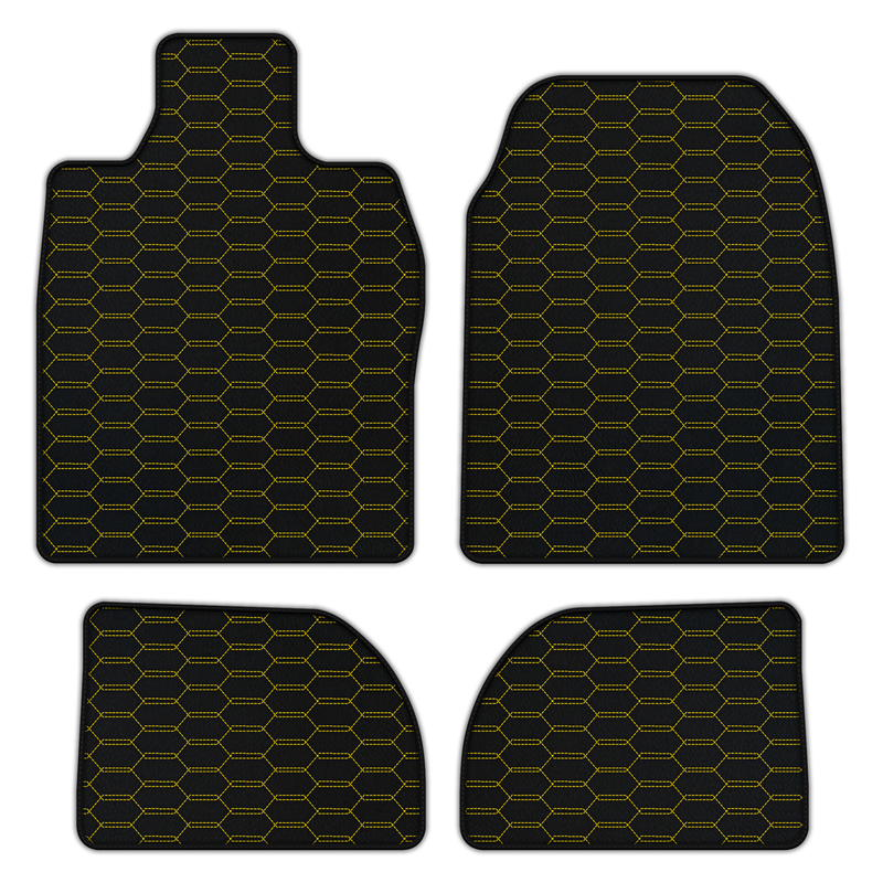 Customizable Leather Floor Mats with Interlaced Hex Pattern for Porsche 924 (1976-1988)