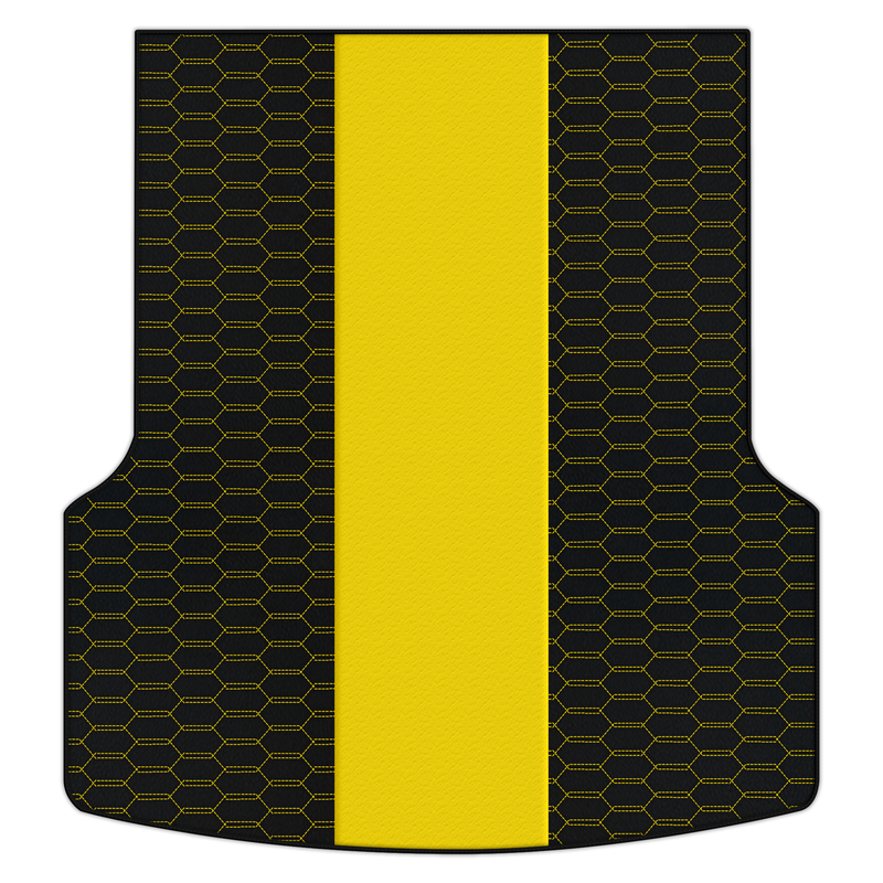 Anpassbare Leder-Kofferraummatten mit ineinandergreifendem Sechseckmuster für Bentley Flying Spur (2019-2023)