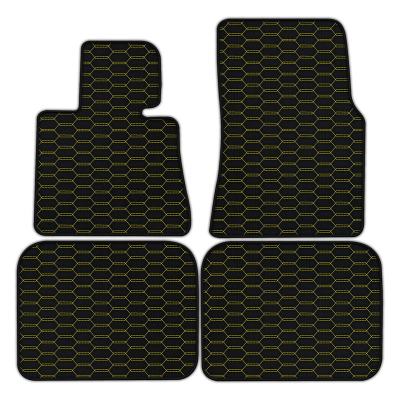 Tapis de voiture en cuir personnalisable avec motif hexagonal entrelacé pour Rolls Royce Phantom Sedan (2003-2016)