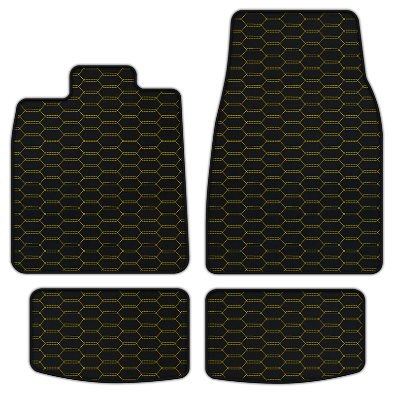 Customizable Leather Floor Mats with Interlaced Hex Pattern for Porsche Taycan (2019-2023)