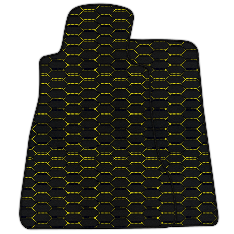 Tapis de voiture en cuir personnalisables avec motif hexagonal entrelacé pour Chevrolet Corvette C6 (2005-2013)