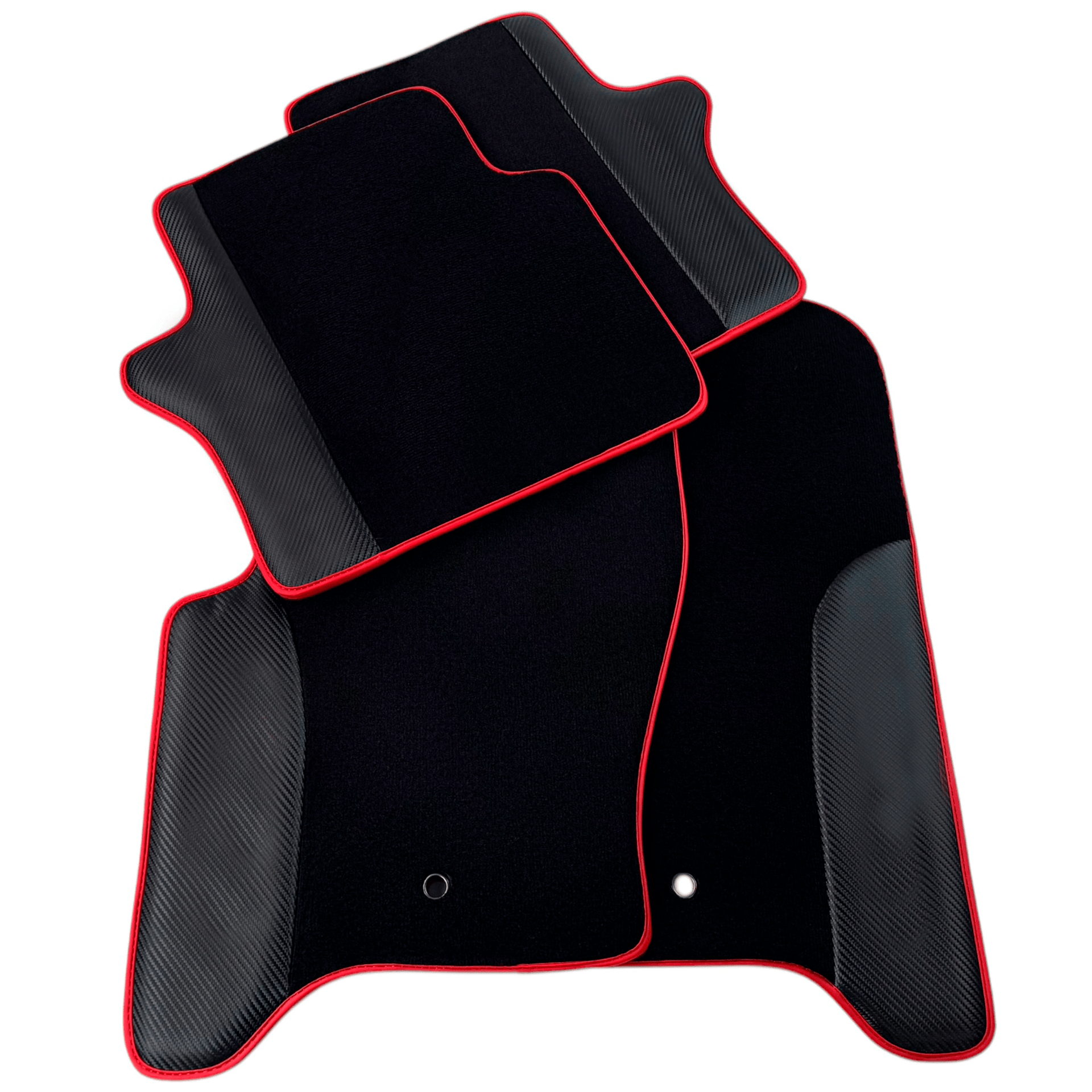 Customizable Black Floor Mats for Range Rover Sport (2013-2022) with Carbon Fiber | Red Trim