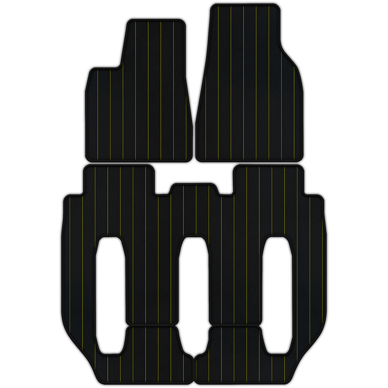 Customizable Leather Floor Mats with Line Pattern for Tesla Model X - 7 Seats (2016-2017)