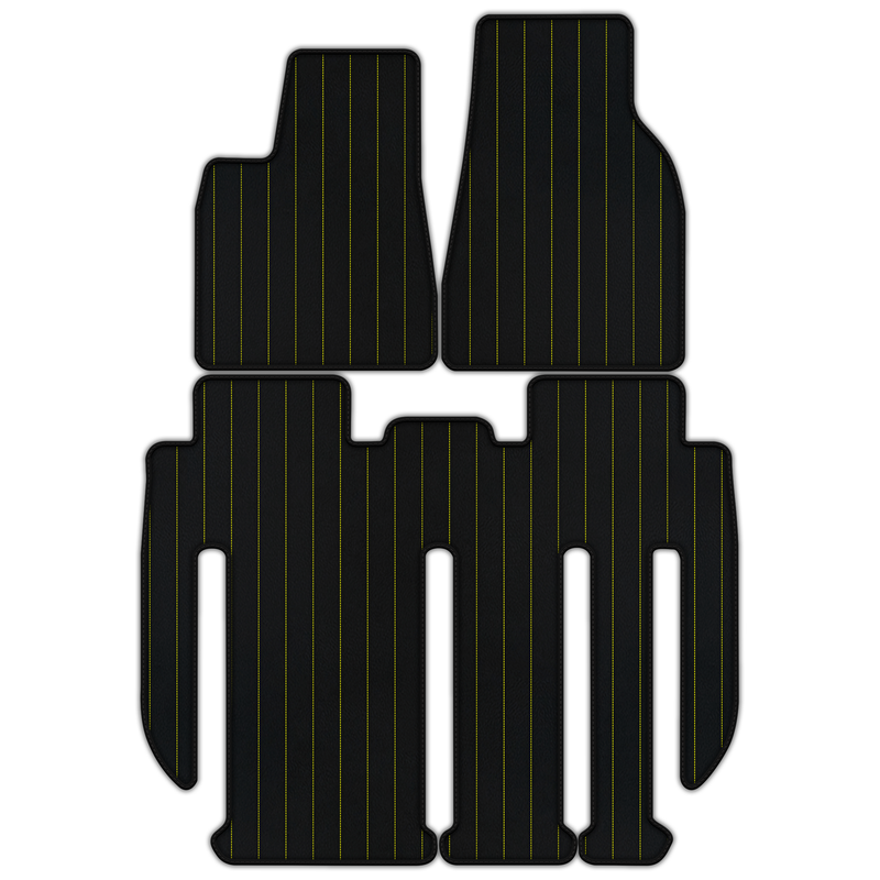 Anpassbare Lederfußmatten mit Linienmuster für Tesla Model X – 7 Sitze (2017–2025)