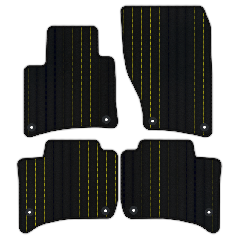 Tapis de voiture en cuir personnalisable avec motif linéaire pour Porsche Cayenne (2010-2018)