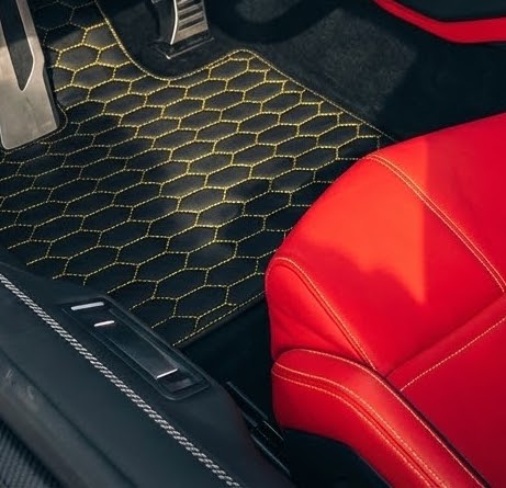 Personalisierbare Leder-Fußmatten mit Divario-Muster für Lamborghini Temerario (2025-2026) - AutoWin
