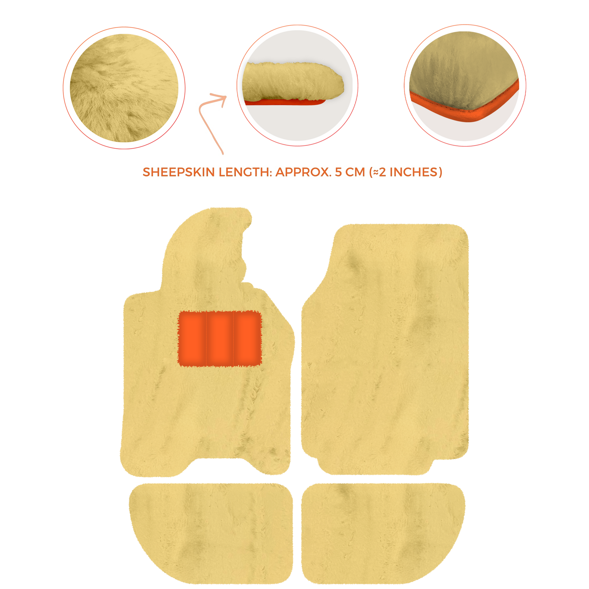 Sheepskin Floor Mats for Porsche 944 (1981-1991) | Custom Colors