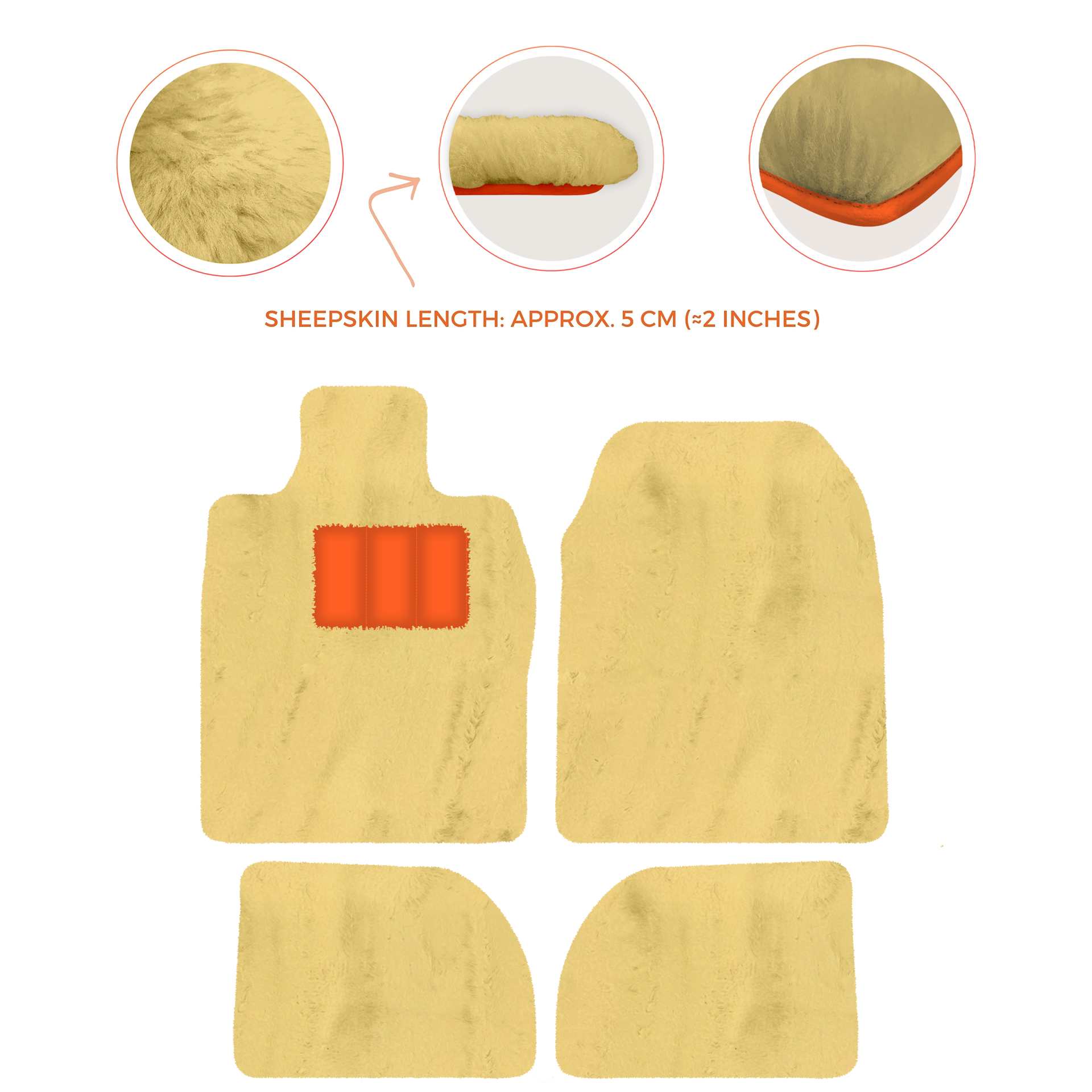 Premium Sheepskin Floor Mats for Porsche 924 (1976-1988)