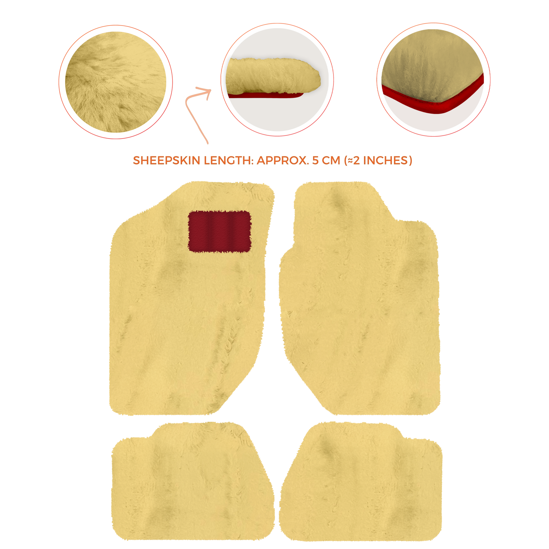 Luxury Sheepskin Floor Mats for Land Rover Discovery Sport (2015-2019)