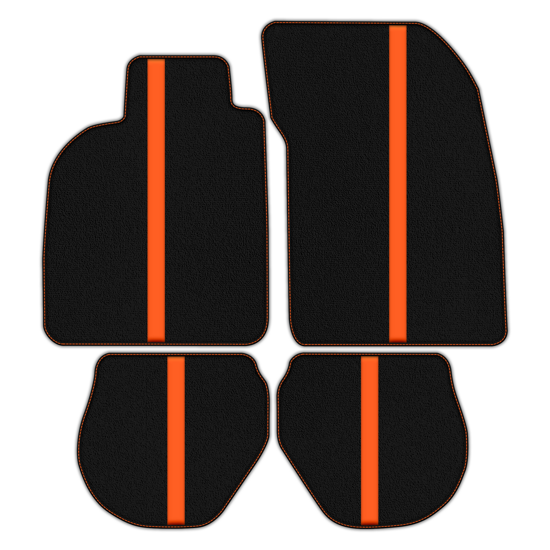 Black Floor Mats with Leather Line for Porsche 911 - 993 (1994-1998) - Various Colors