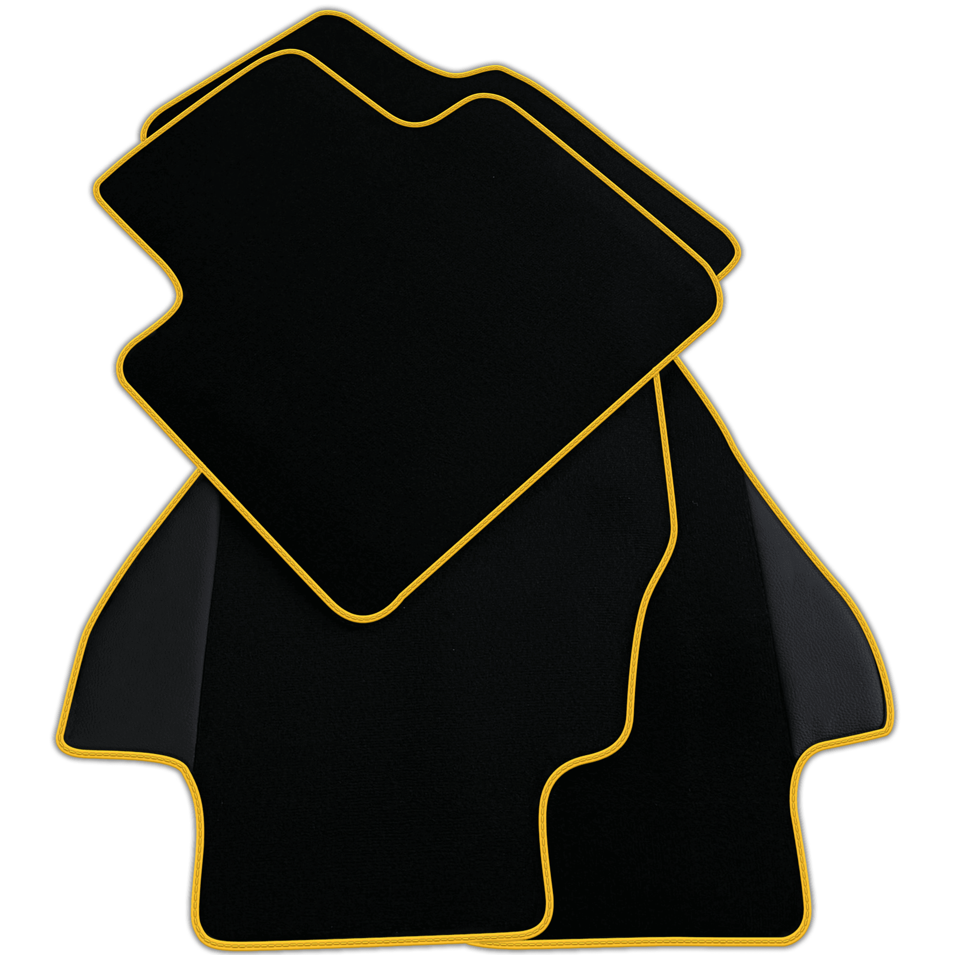 Custom Black Floor Mats for Ferrari Dino 308 GT4 (1973-1979) with Leather