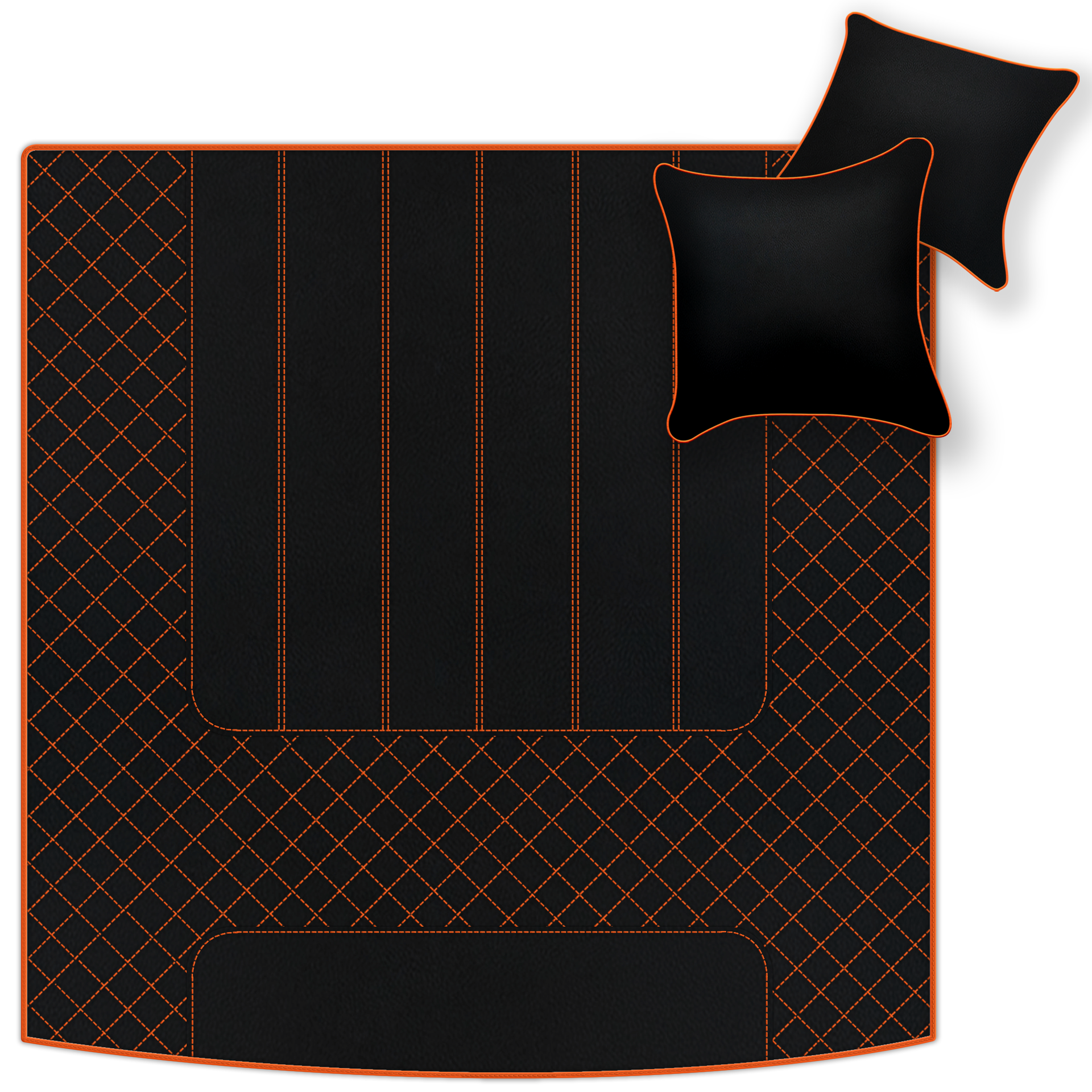 Tapis de voiture noirs pour Bentley Mulsanne (2010-2020) avec cuir | Bord rouge - AutoWin.EU