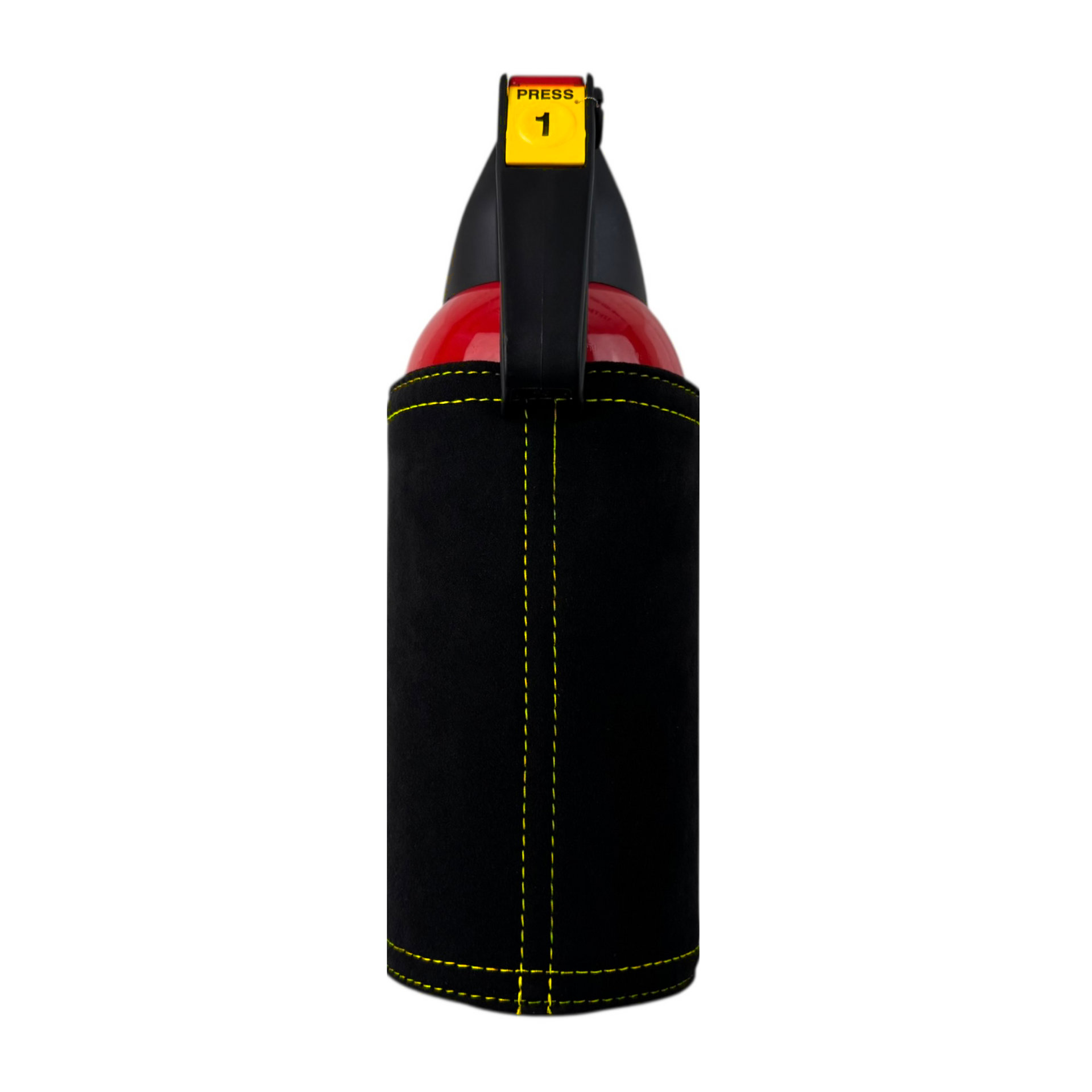 Fire Extinguisher Cover for Supercars – Black Alcantara with Various Color Stitching
