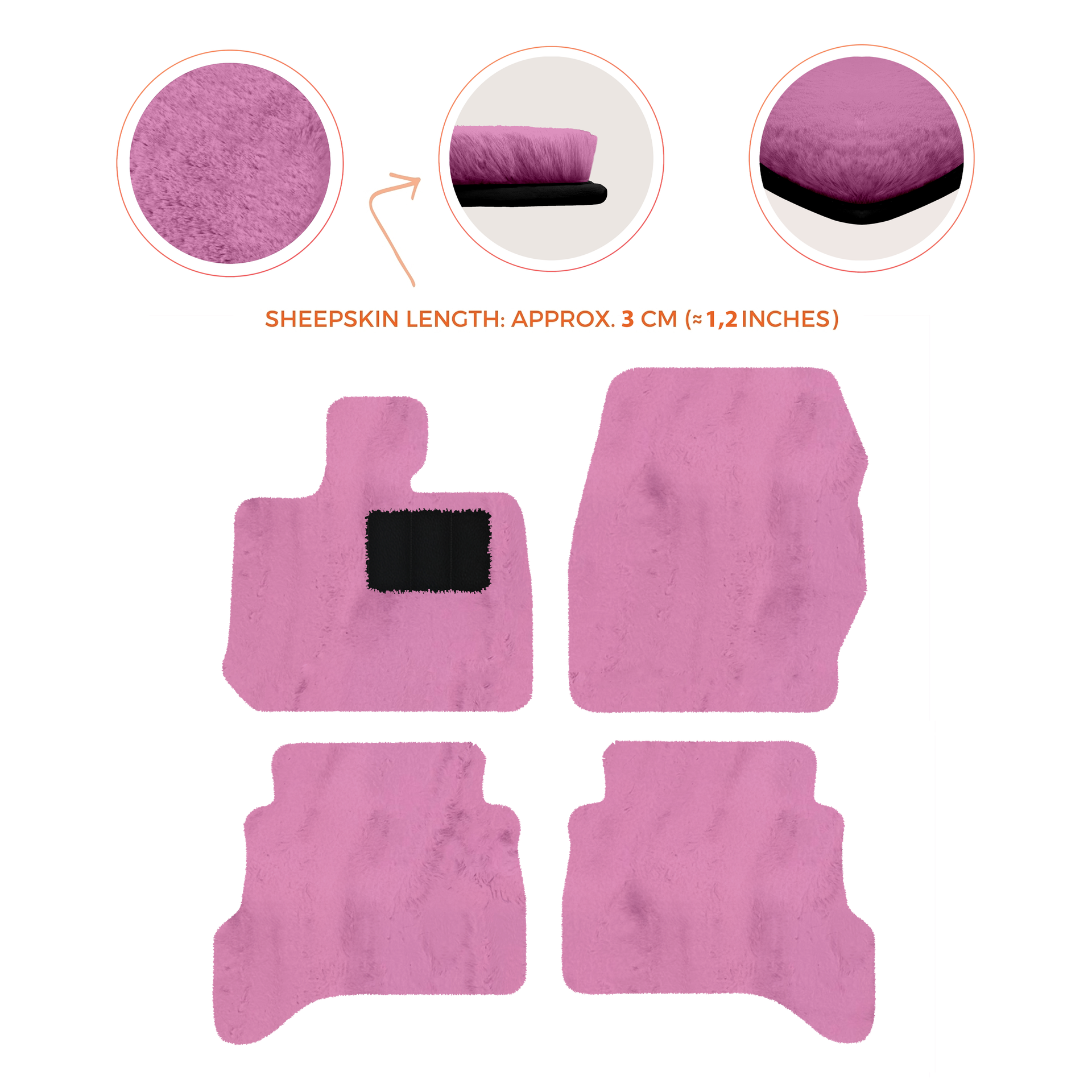 Premium Sheepskin Floor Mats for Land Rover Defender 90 (2007-2020)