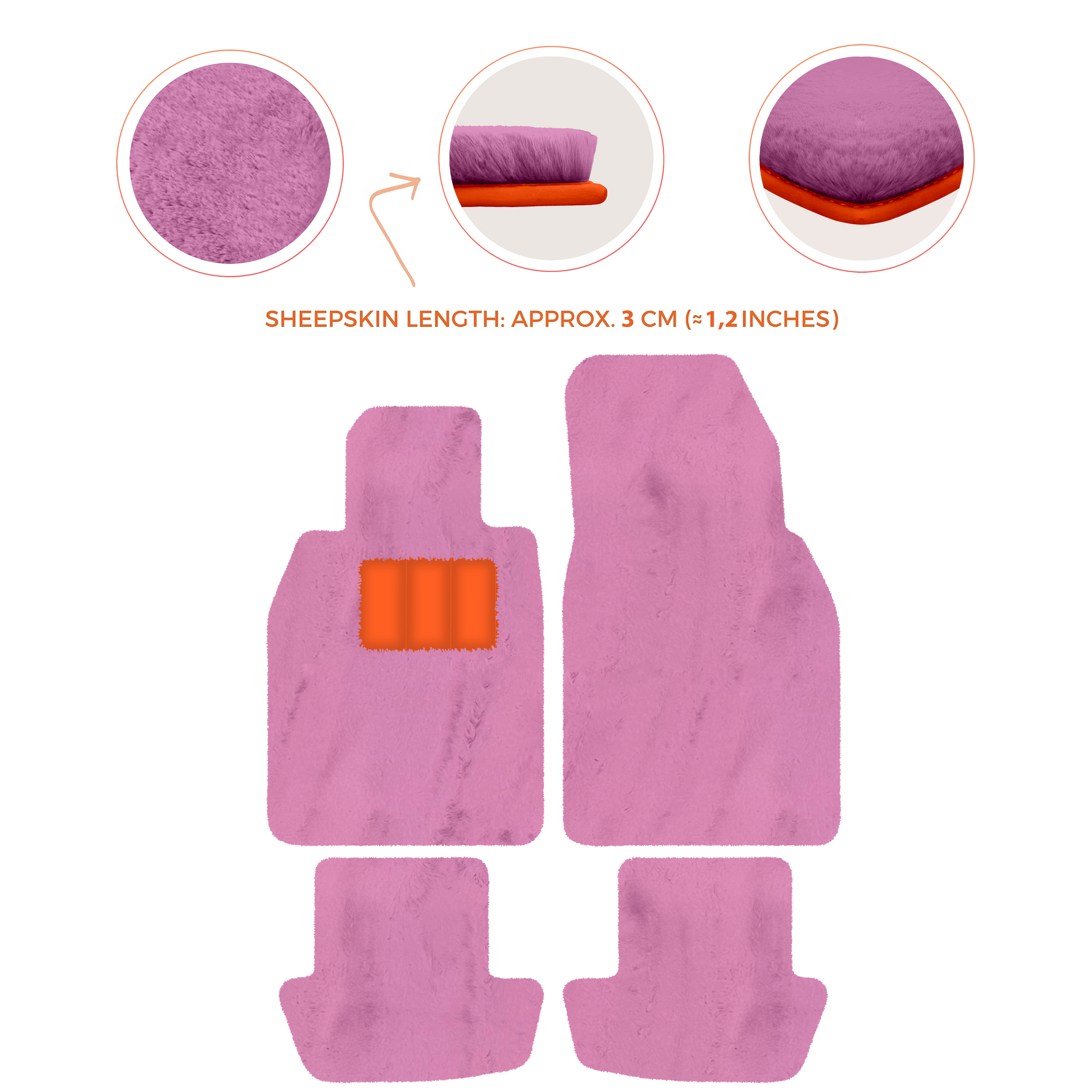 Premium Sheepskin Floor Mats for Porsche 911 991 (2012-2019)