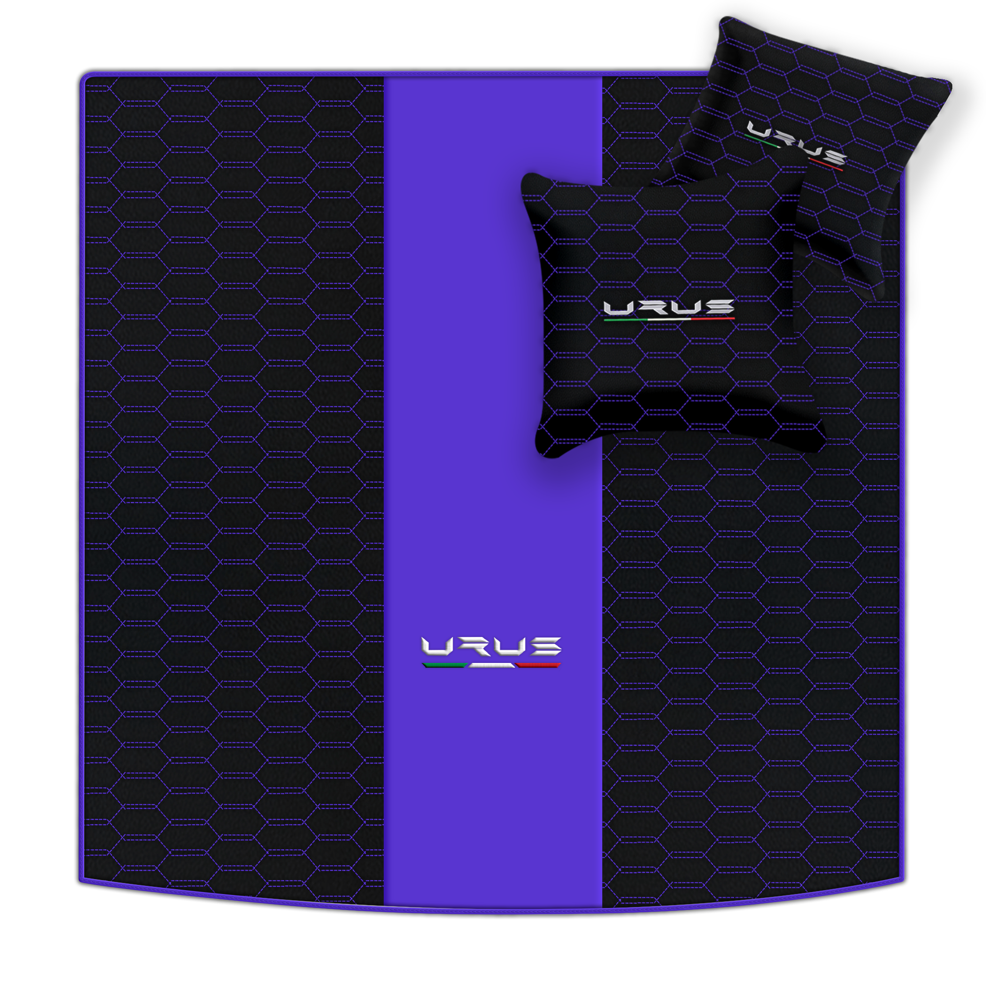 Tapis de voiture beige pour Lamborghini Urus Performante en cuir carboné - AutoWin.EU