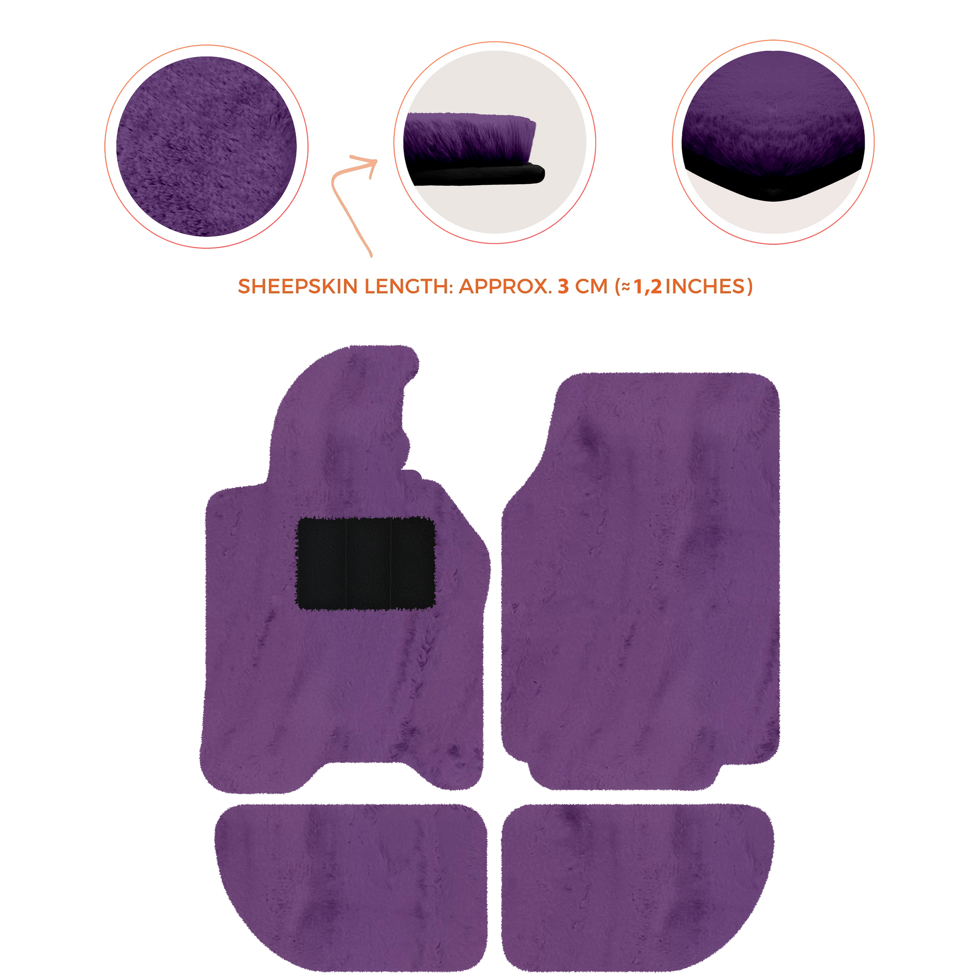 Sheepskin Floor Mats for Porsche 944 (1981-1991) | Custom Colors