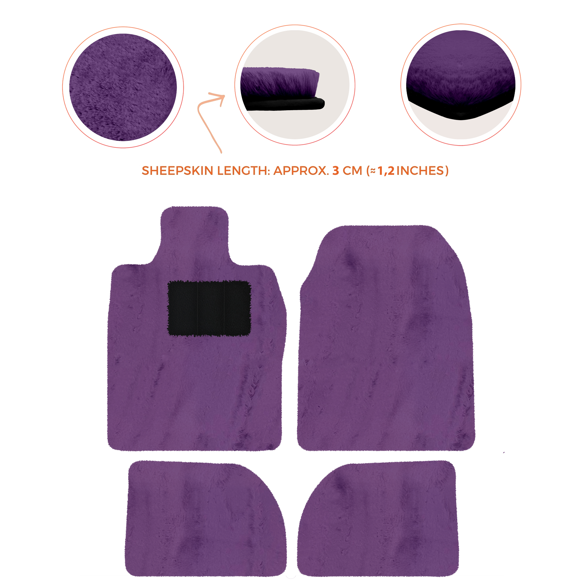 Premium Sheepskin Floor Mats for Porsche 924 (1976-1988)