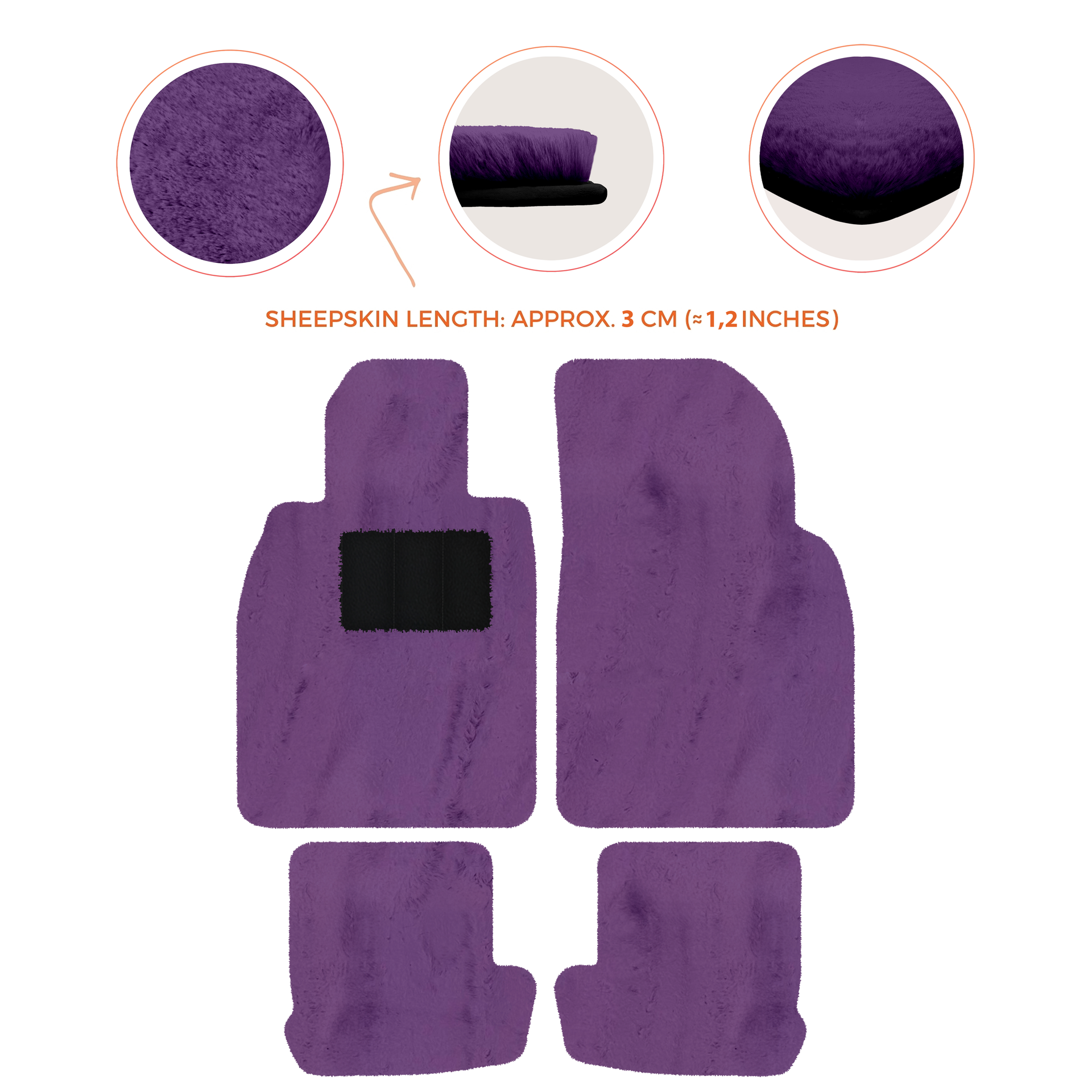 Premium Quality Sheepskin Floor Mats for Porsche 924 (1976-1988)