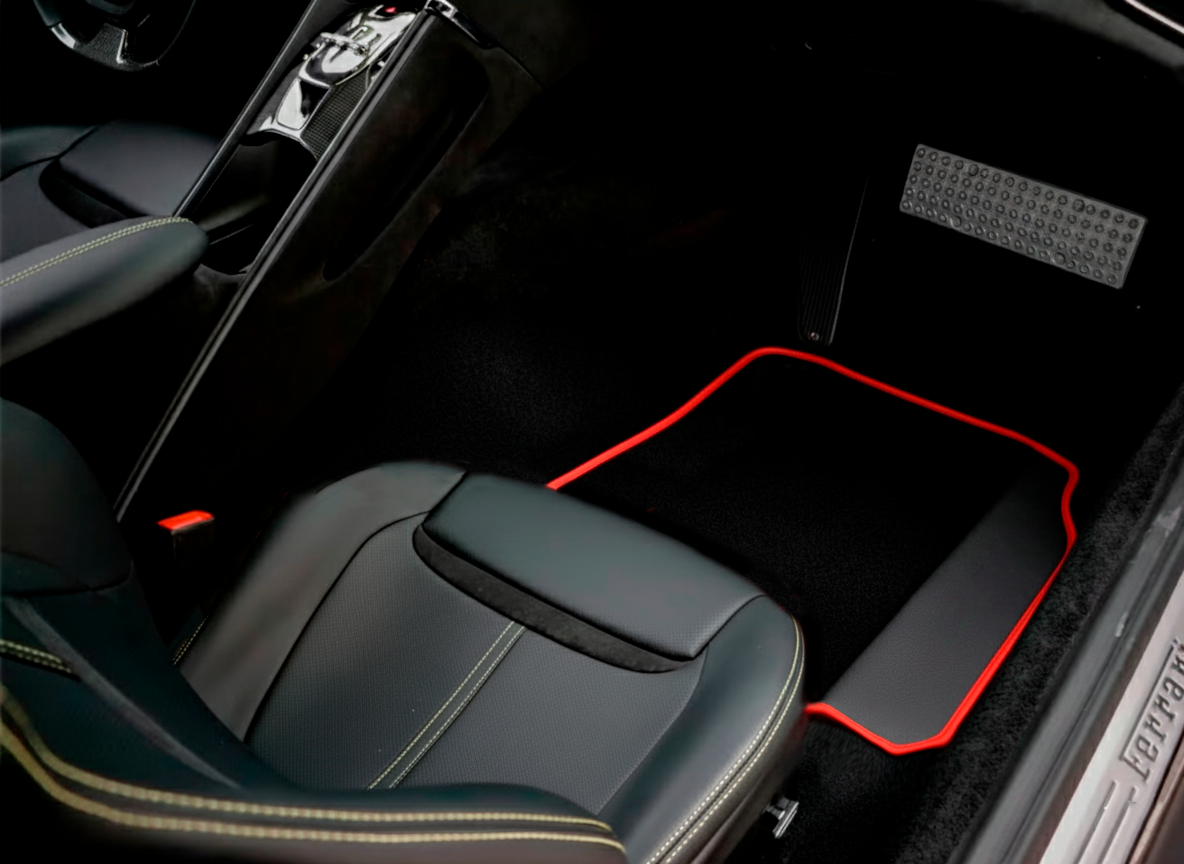 Customizable Single Diamond Pattern Floor Mats for Ferrari GTC4 Lusso (2016-2023) - AutoWin
