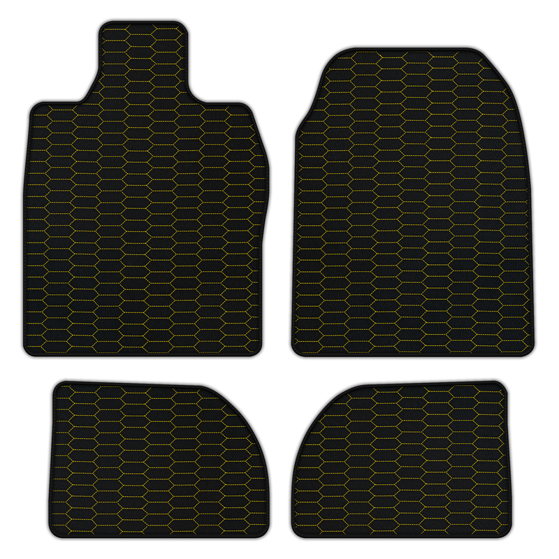 Customizable Leather Floor Mats with Raptor Hex Pattern for Porsche 924 (1976-1988)