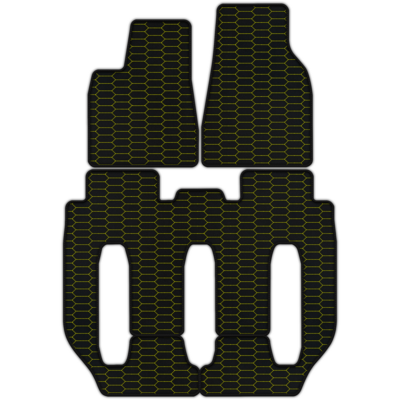 Customizable Leather Floor Mats with Raptor Hex Pattern for Tesla Model X - 7 Seats (2016-2017)