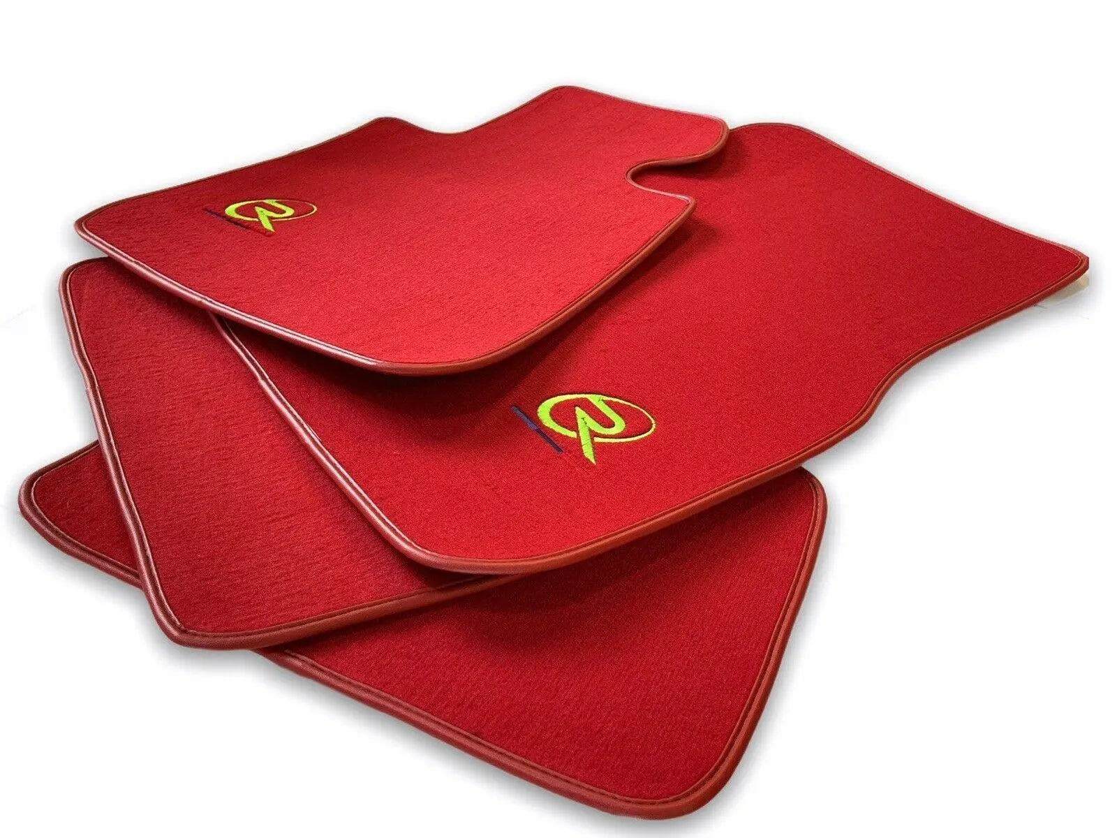 Red Floor Mats For BMW Gran Tourer F46 (2015-2022) 5 Seats ROVBUT Brand Tailored Set Perfect Fit Green SNIP Collection - AutoWin