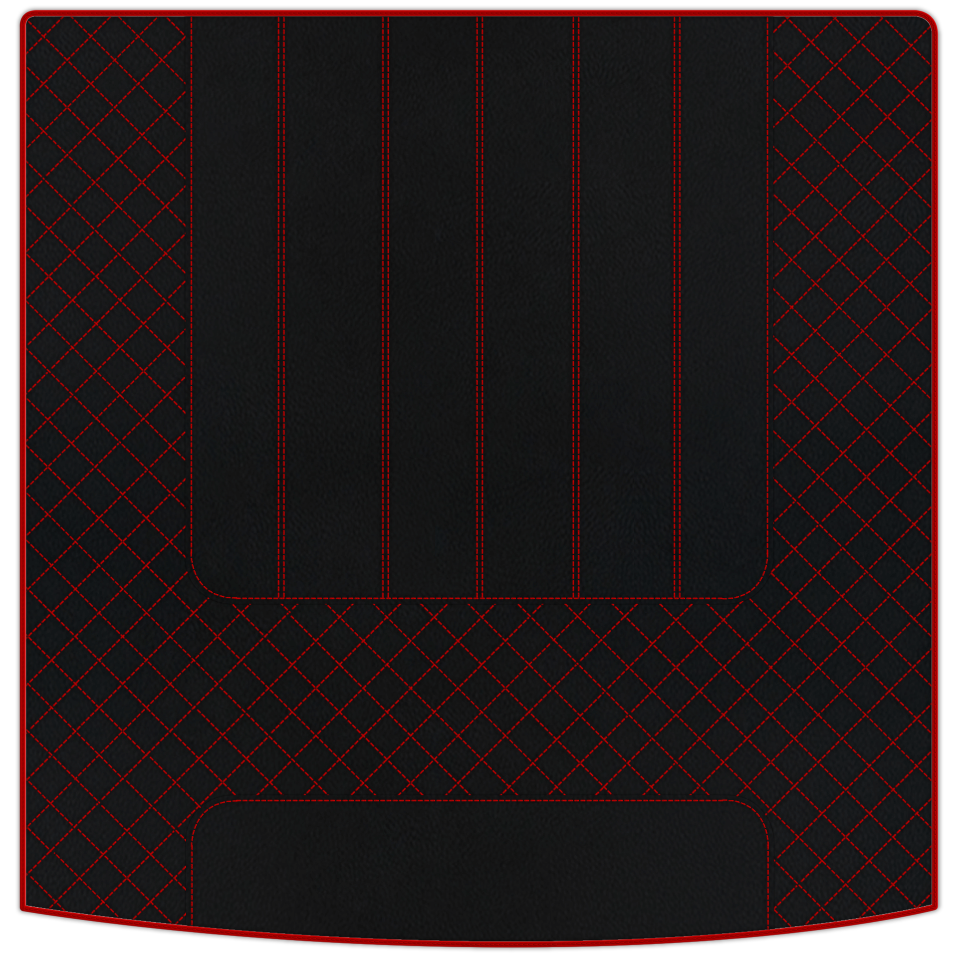 Tapis de voiture noirs pour Bentley Mulsanne (2010-2020) avec cuir | Bord rouge - AutoWin.EU