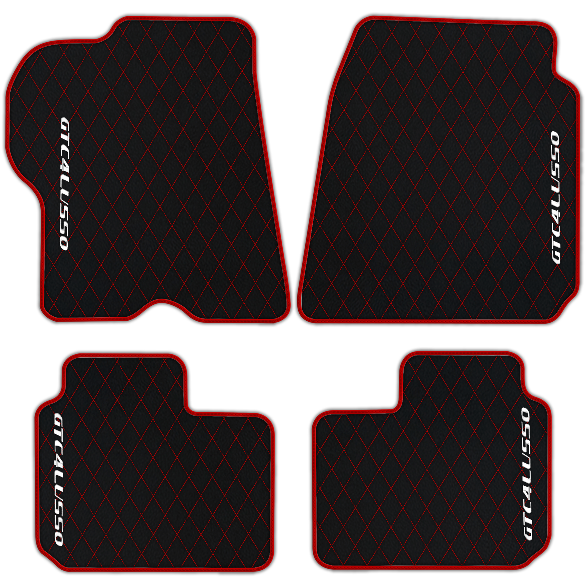 Luxury Black Leather Floor Mats for Ferrari Roma (2021-2024)
