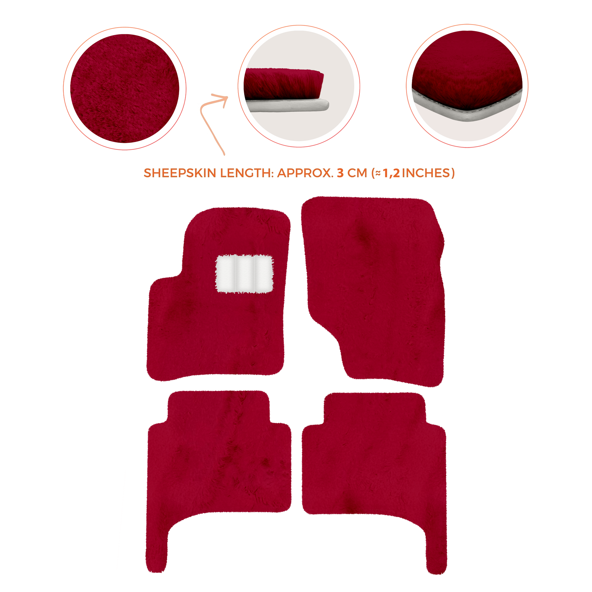 Premium Quality Sheepskin Floor Mats for Porsche 550 (1953-1956)