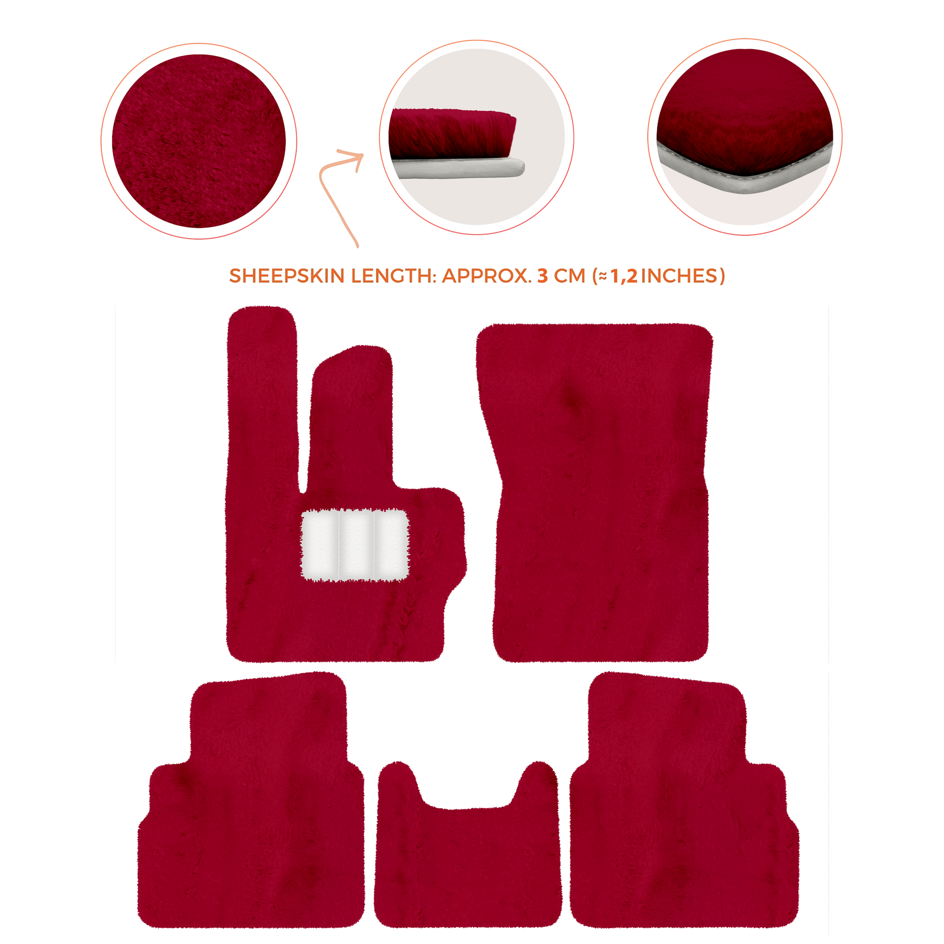 Premium Sheepskin Floor Mats for Mercedes-Benz G-Class W463 2008-2018