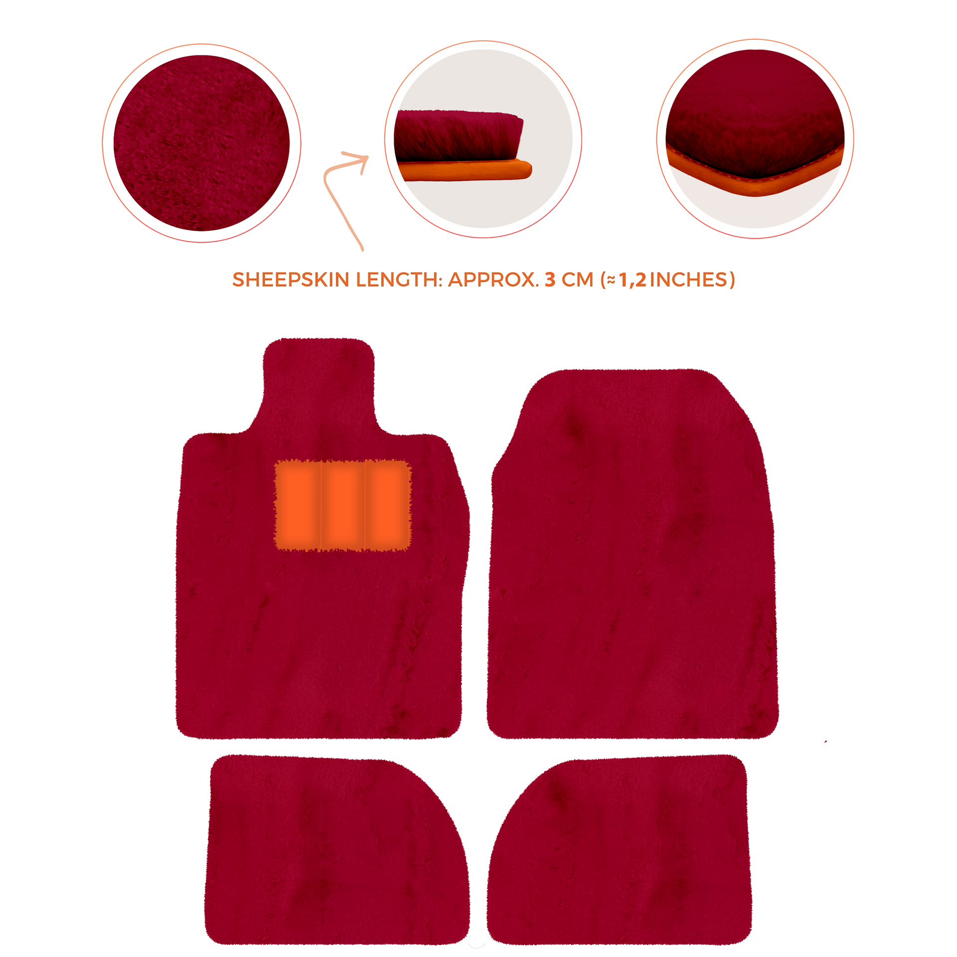 Premium Sheepskin Floor Mats for Porsche 924 (1976-1988)