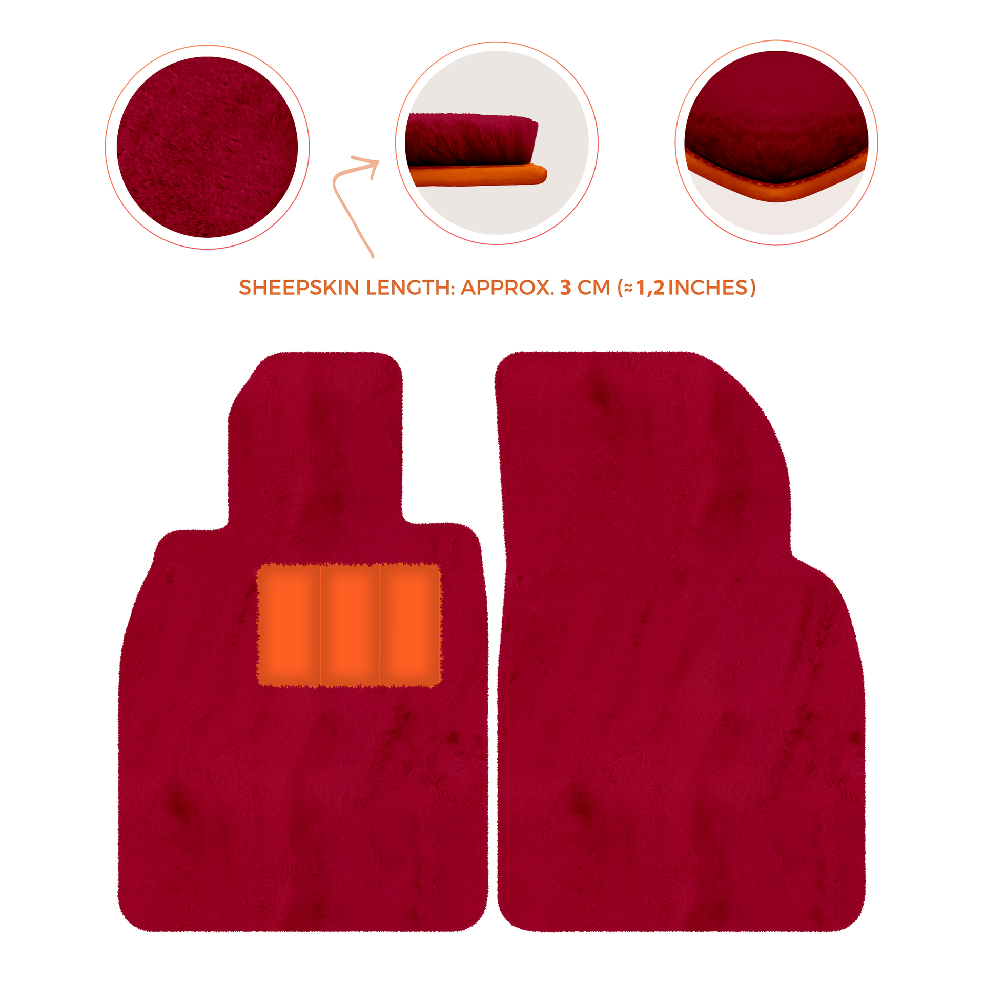 Premium Sheepskin Floor Mats for Porsche Cayenne (2018-2023)