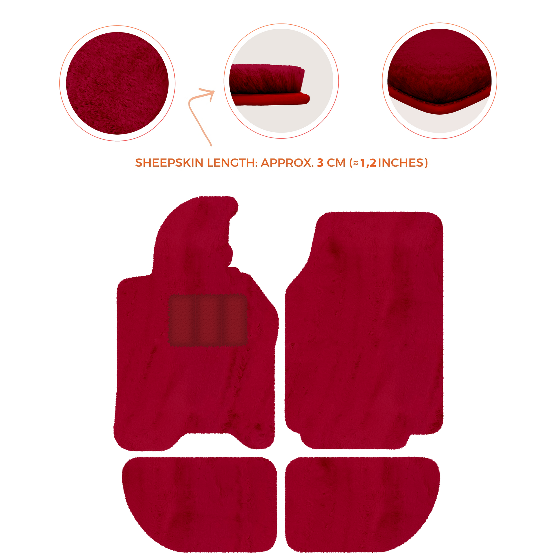 Sheepskin Floor Mats for Porsche 944 (1981-1991) | Custom Colors