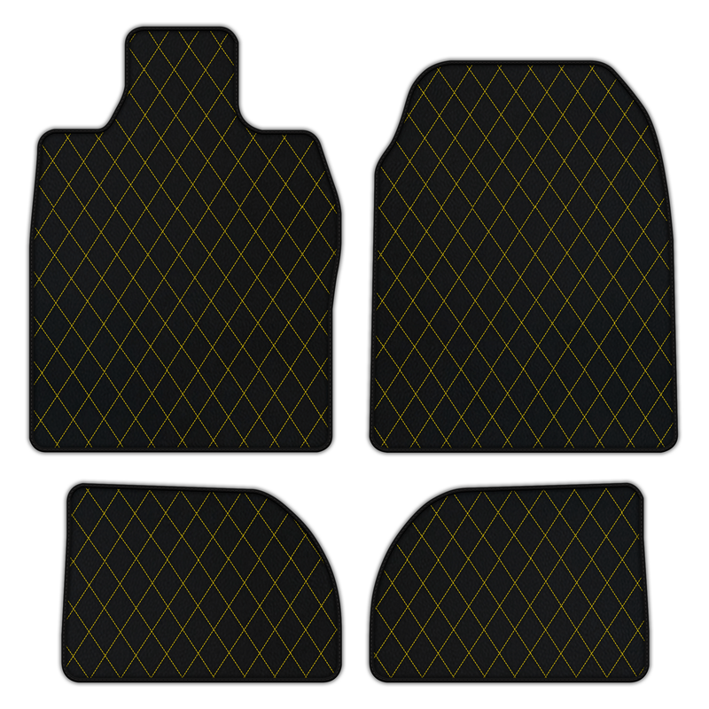 Customizable Leather Floor Mats with Single Diamond Pattern for Porsche 924 (1976-1988)