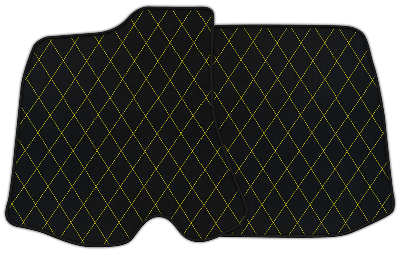 Tapis de voiture en cuir personnalisables avec motif de diamant simple pour Ferrari Roma (2021–2024)