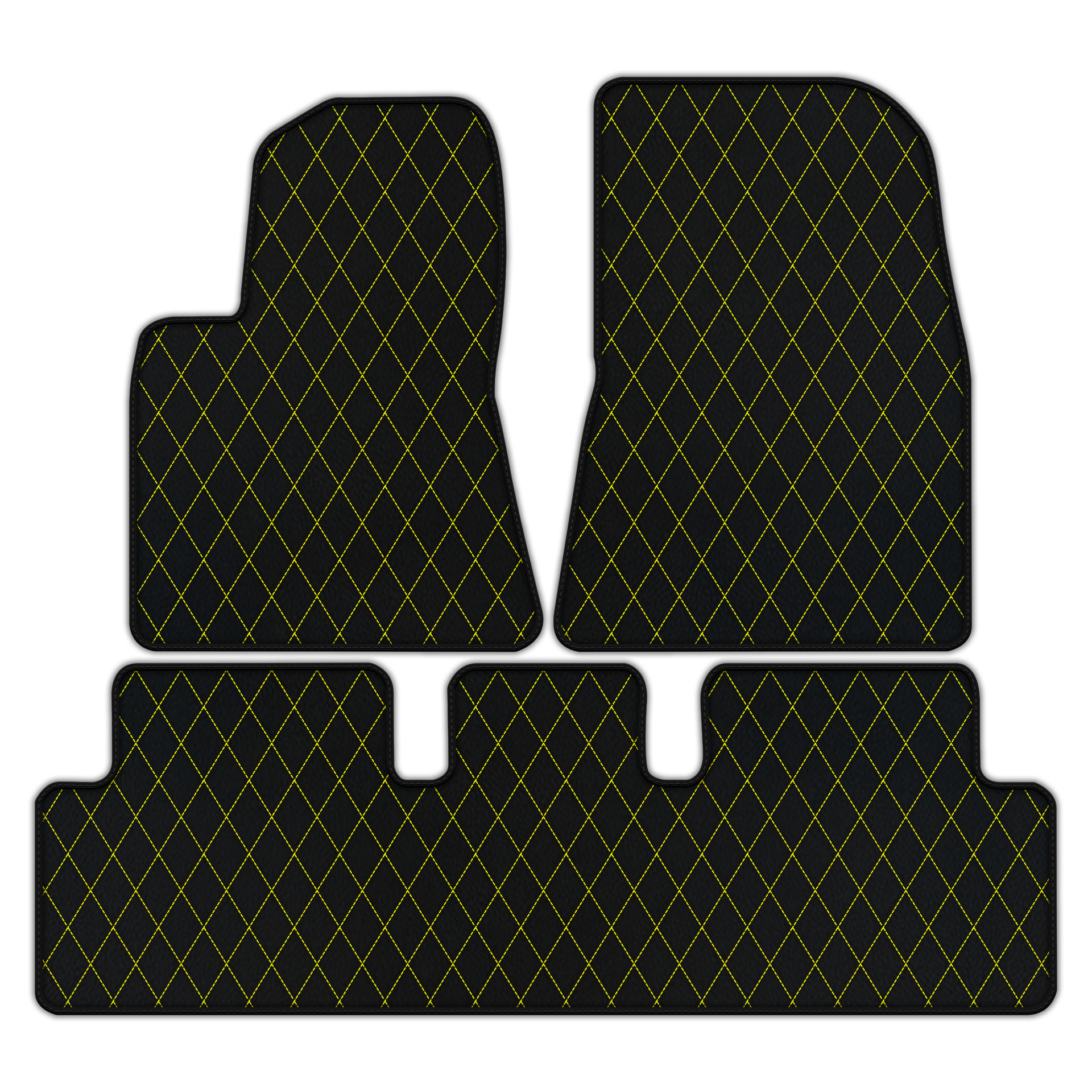 Customizable Leather Floor Mats with Single Diamond Pattern for Tesla Model 3 (2017-2023)